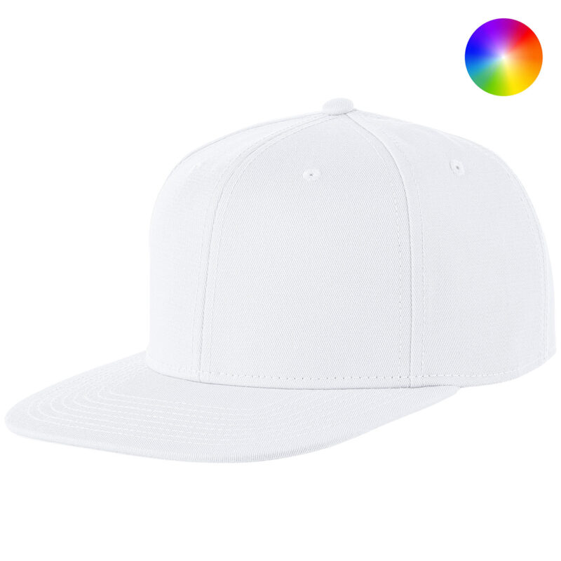 6 Panel Snapback Caps - aAn bis zu 7 Positionen Ihre individuelle Werbebotschaft platzieren